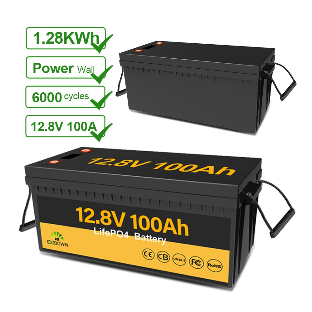 Cobowin Lifepo4 Battery 12v 100ah 200ah 300ah 100 300 200ah Deep Cycle 12.8v Solar 24v 12v Lithium Ion Battery Pack With Bms