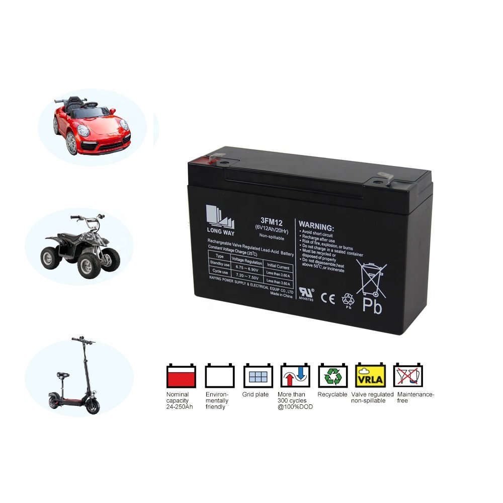 Electric Toy Car Power Supply VRLA 3V 12AH Lead Acid Batteries Product Category