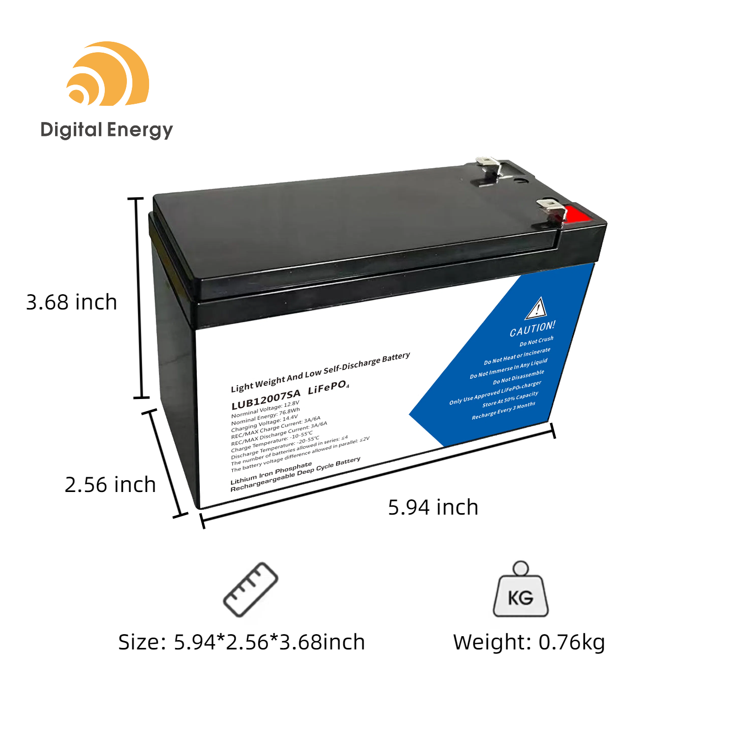 High Safety 12V 6Ah Rechargeable LifePo4 Battery Replace Lead-acid Battery for Solar Power Energy Storage