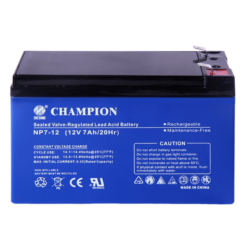 12V 7AH rechargeable valve regulated lead acid battery storage raw material low self-discharge battery for lighting