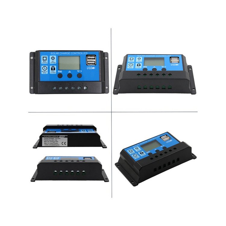 12V 24V Dual USB Solar Panel Regulator LCD for Lead Acid Batteries PWM Solar Charger Controller 60A 40A 30A 20A 10A