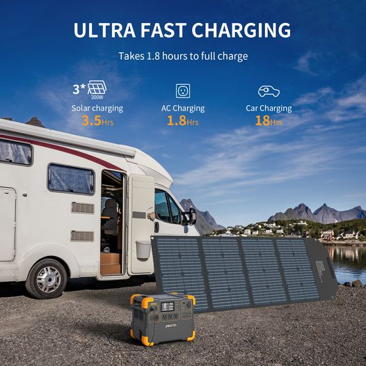 Pecron Powerstation 2000 Watt With Expanded Battery 4.6Kwh 7.6Kwh Camping LifePo4 Battery For Outdoor Rv Camping