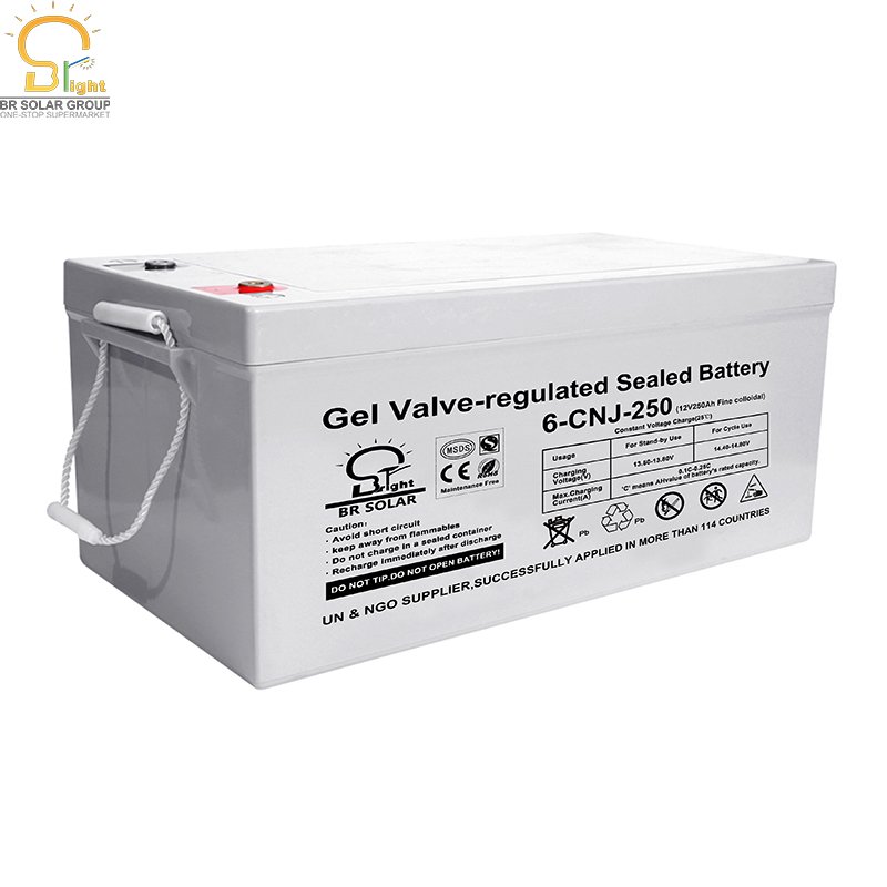 BR Solar Free Maintenance Lead Acid AGM 12v 200ah 250ah Solar Inverter Battery