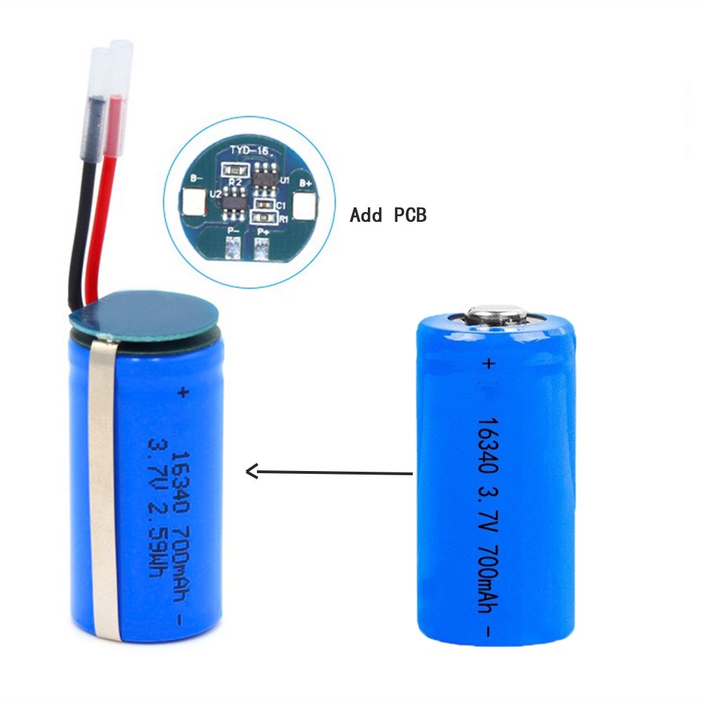 16340 3.7v 3.6v 500mah Rechargeable Li-ion Battery 700mah 800mah Lithium Ion Batteries Akku For Flashlight