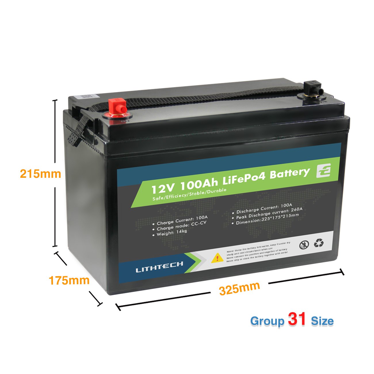 marine boat rv 12 volt deep cycle rechargeable battery pack batterie iron phosphate lifepo4 12v 100ah lithium ion batteries
