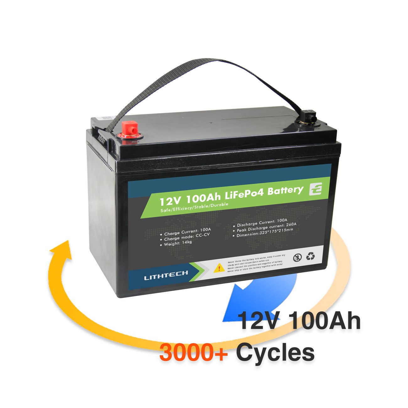 marine boat rv 12 volt deep cycle rechargeable battery pack batterie iron phosphate lifepo4 12v 100ah lithium ion batteries
