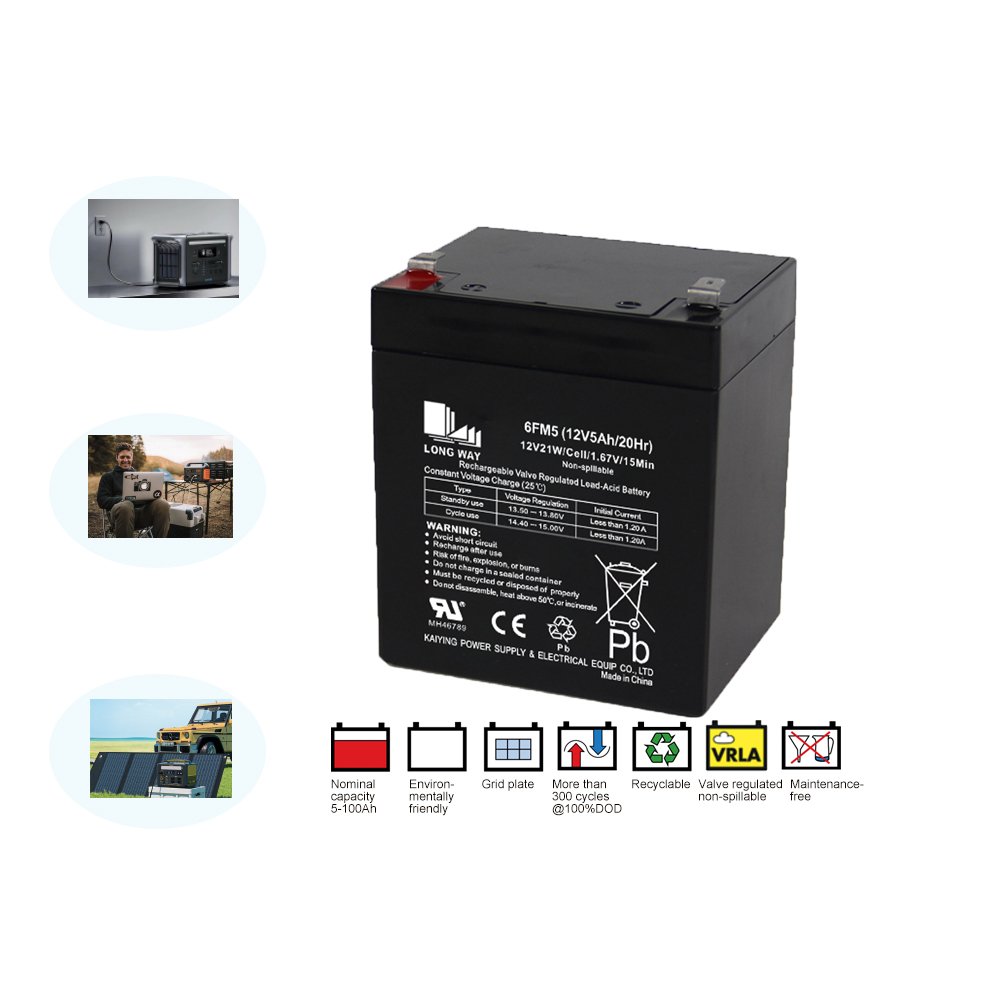 High Rate density 12V5ah 6FM5 UPS float charging backup Lead acid battery