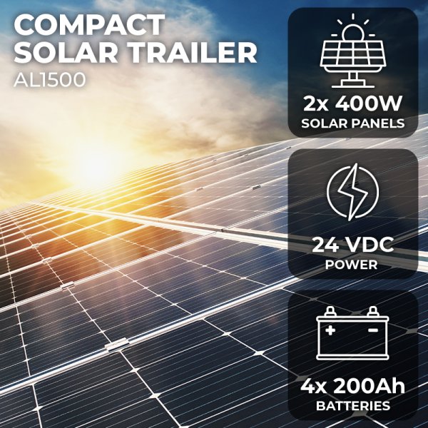 Mobile CCTV 1000w 800w 1kw Solar Solution 400W Solar Panel 200Ah Batteries High Capacity Solar Trailer for Sustainable Power