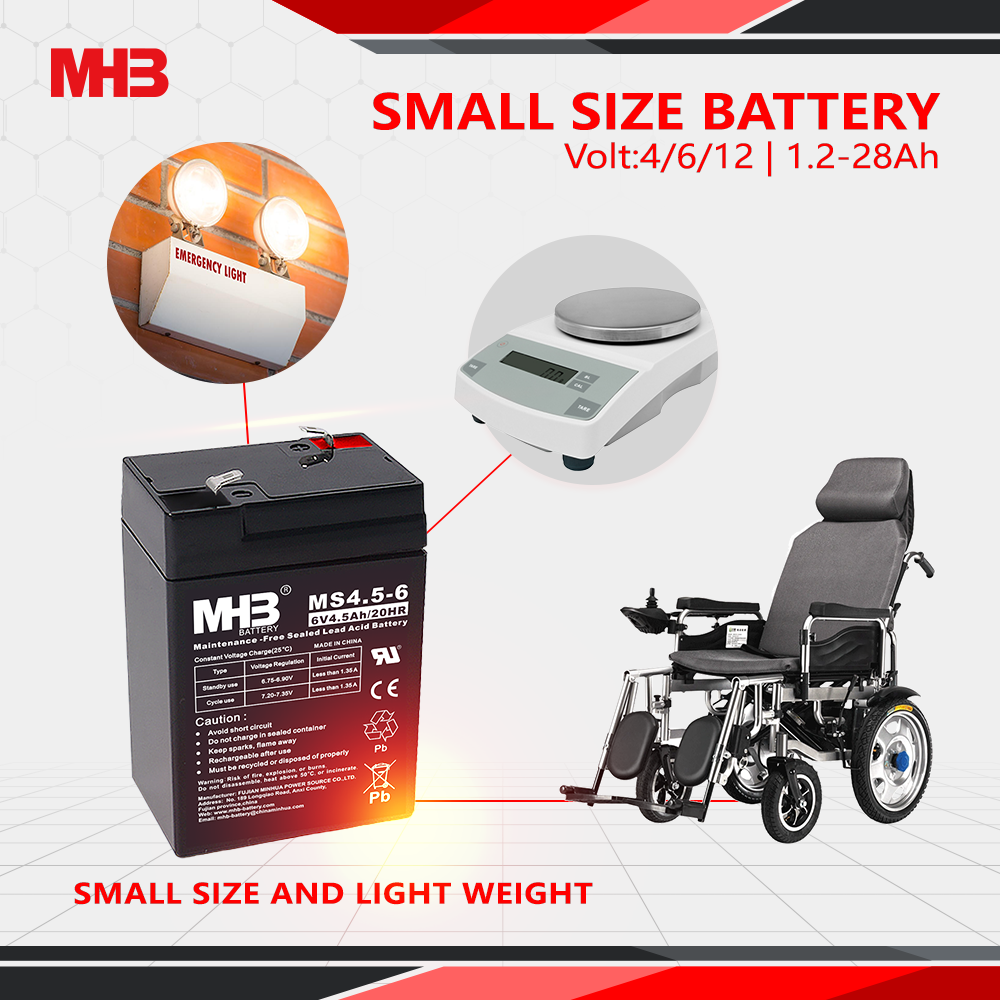 Mhb Ms7-6 Solar UPS 6V 7ah 20hr Batterie Rechargeable Lead Acid Battery for Emergency Lighting Systems