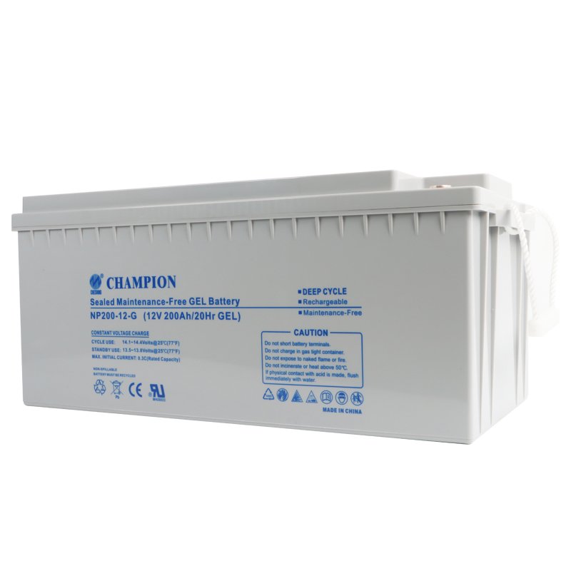Champion Factory price CHESHING CHAMPION Gel battery 12V200AH electric power system with CE/UL/ROHS Certificate for solar system
