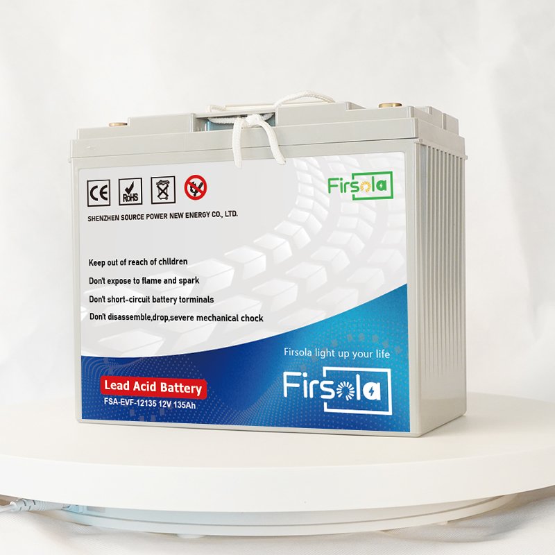 FIRSOLA 12V 135Ah Lead-Acid Battery for Golf Carts Automotive Electric Vehicles Bicycles Scooters UPS Energy Storage