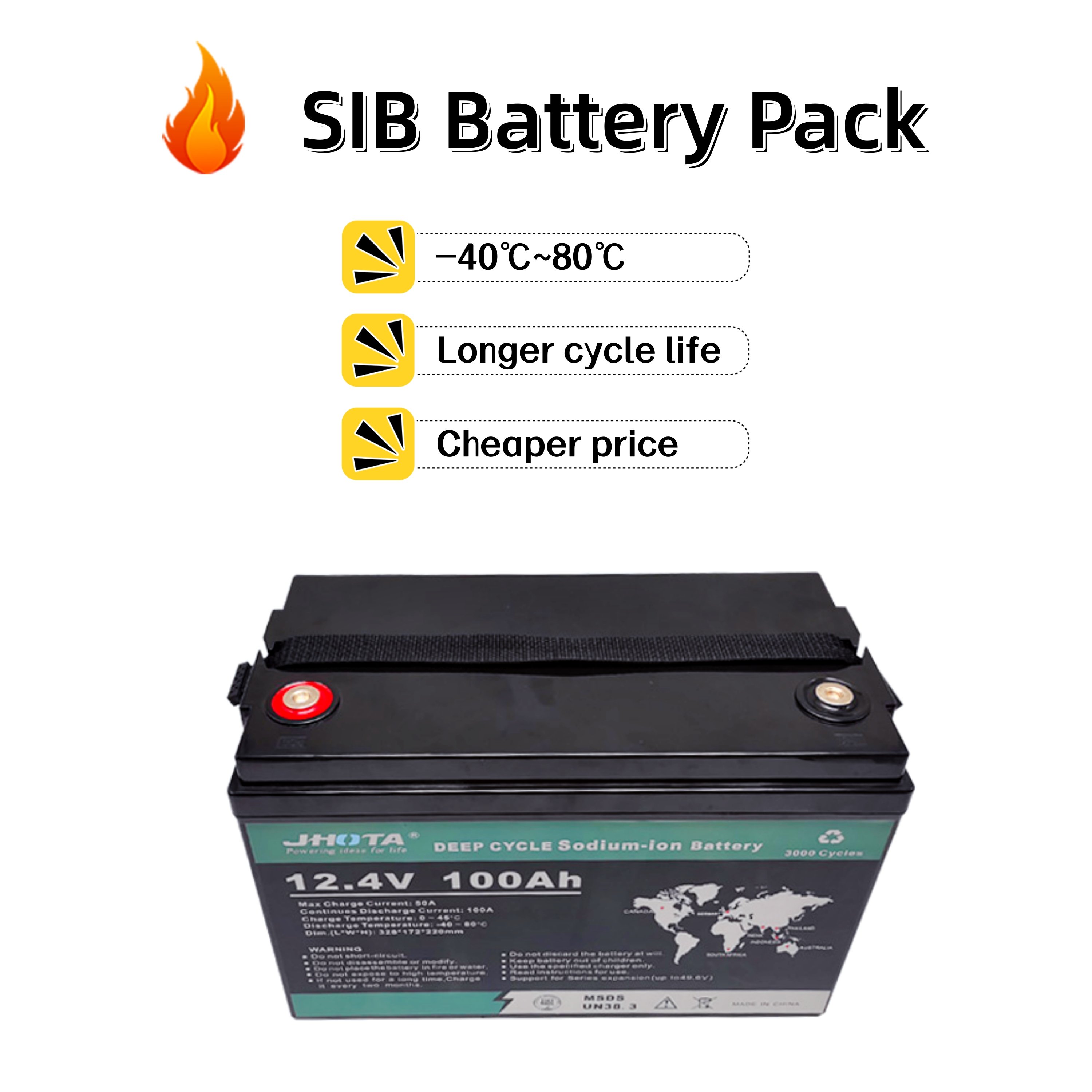 To Replace Lead Acid Battery Deep Cycle Sodium 12.4v 100ah SIB Battery For Home Storage Sodium Ion Battery Pack