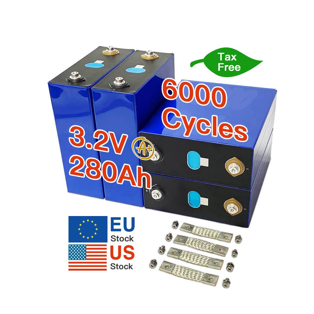 New 3.2V Lifepo4 High Capacity 280Ah 6000 Cycles Rechargeable Batteries Lifepo4 Battery Prismatic Cell For Energy Storage Solar