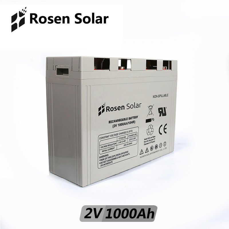 China Rechargeable AGM Gel 2V 1000Ah Lead Acid Battery