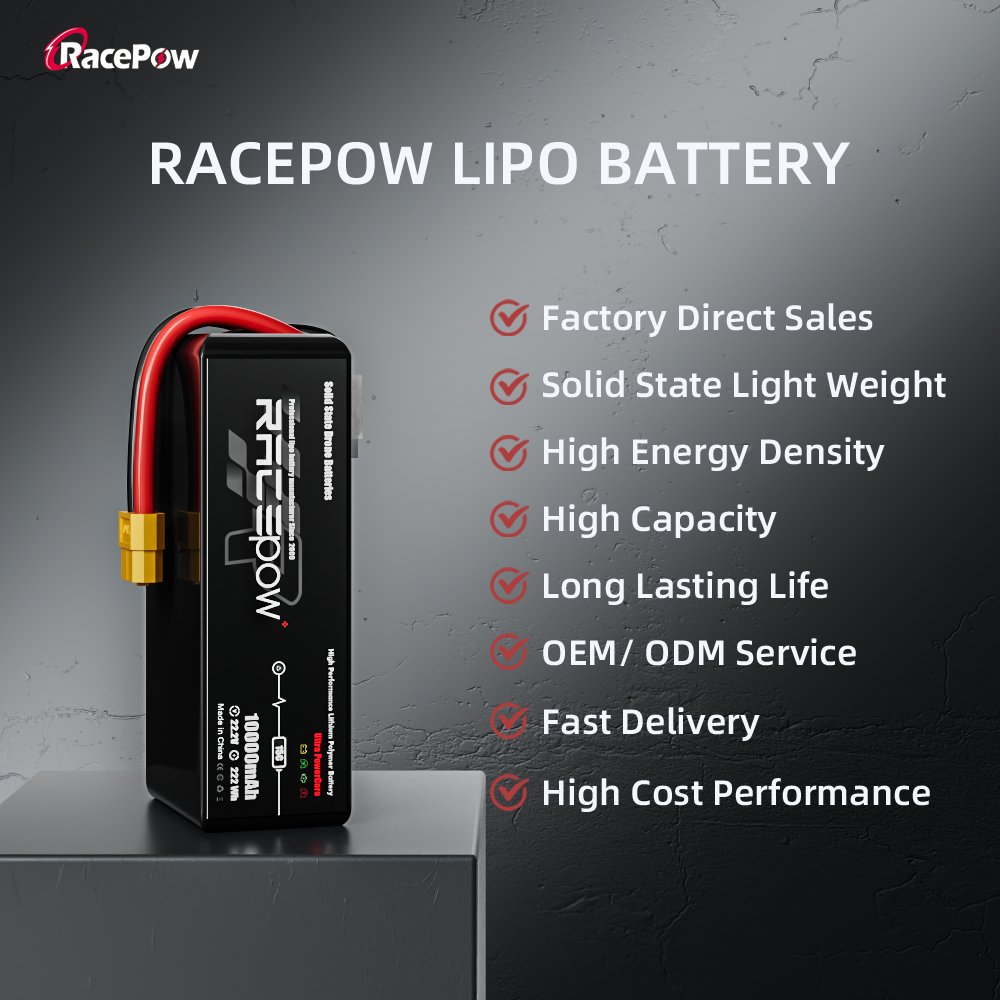 High density solid state lipo battery 295wh/kg 10000mah 12000mah 16000mah 6S 12S 24S 10/15C for cargo/delivery/heavy duty drone