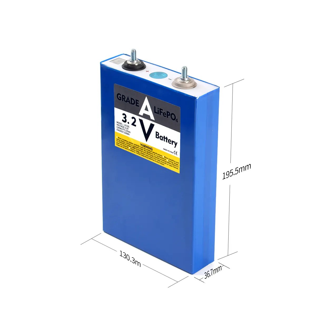 Deep Cycle LFP 3.2V 100Ah 105ah Lifepo4 Prismatic Cell Rechargeable Lithium Iron Phosphate Battery