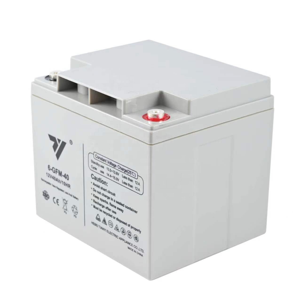 TIANYI UPS EPS Emergency System Fire Fighting Solar Energy Solar Power Energy Storage 12V 40AH 10HR Lead-Acid Battery