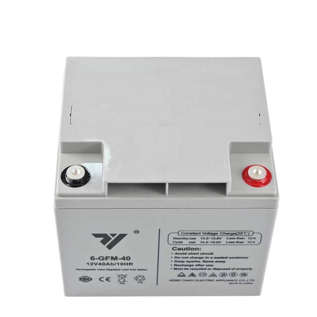 TIANYI UPS EPS Emergency System Fire Fighting Solar Energy Solar Power Energy Storage 12V 40AH 10HR Lead-Acid Battery