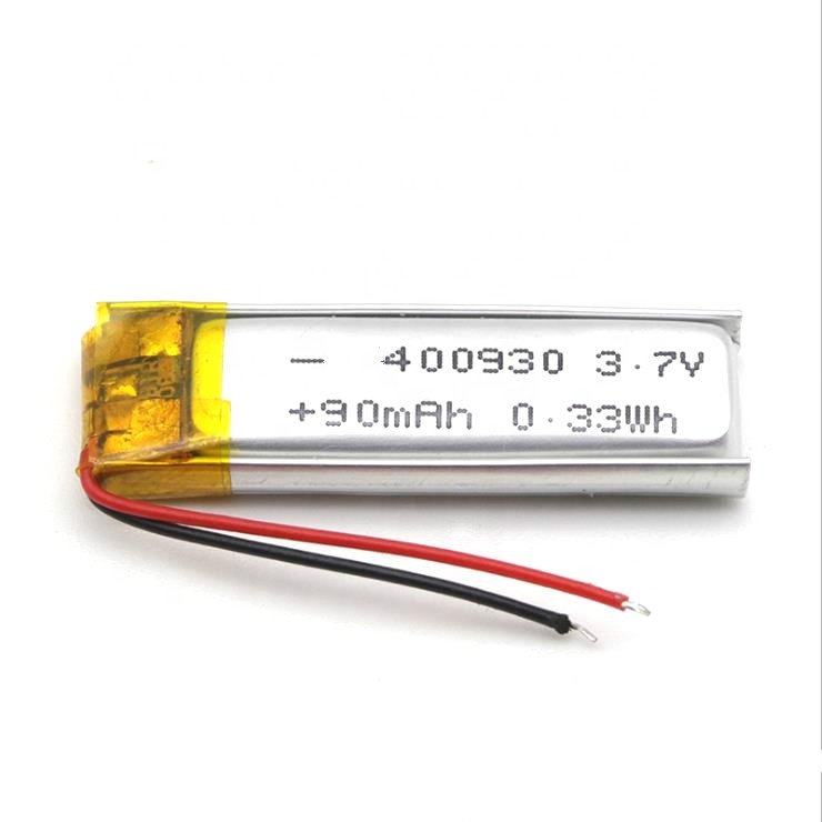Small Capacity batteries lithium polymer batteries 3.7V 400930 90mah lithium battery