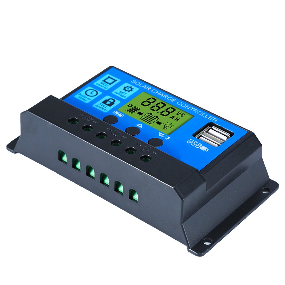 SUYEEGO high quality12V 24V 10A 20A 30A mini pwm solar charge controller with gel battery lead-acid battery