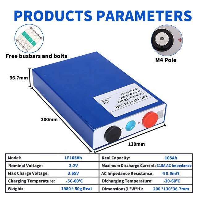 Us Eu Stock Lifepo4 105AH 280Ah 100Ah 135Ah 154AH 80AH 50AH Grade A Prismat 12V Catl Lifepo4 Lf105 3.2V Lithium Ion Battery Cell