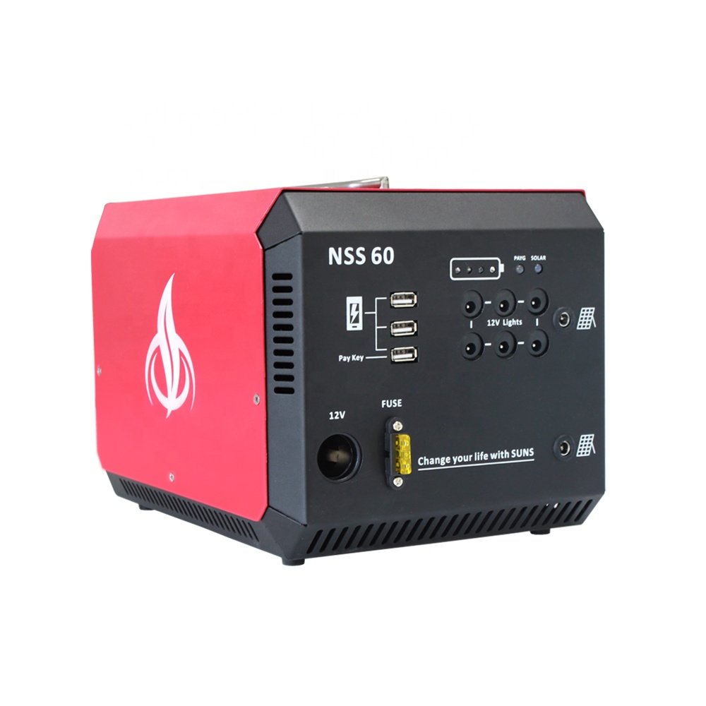 Efficient Solar pay as you go system with LED Bulbs DC12V 60W Solar panel system Off-grid for Africa rural areas