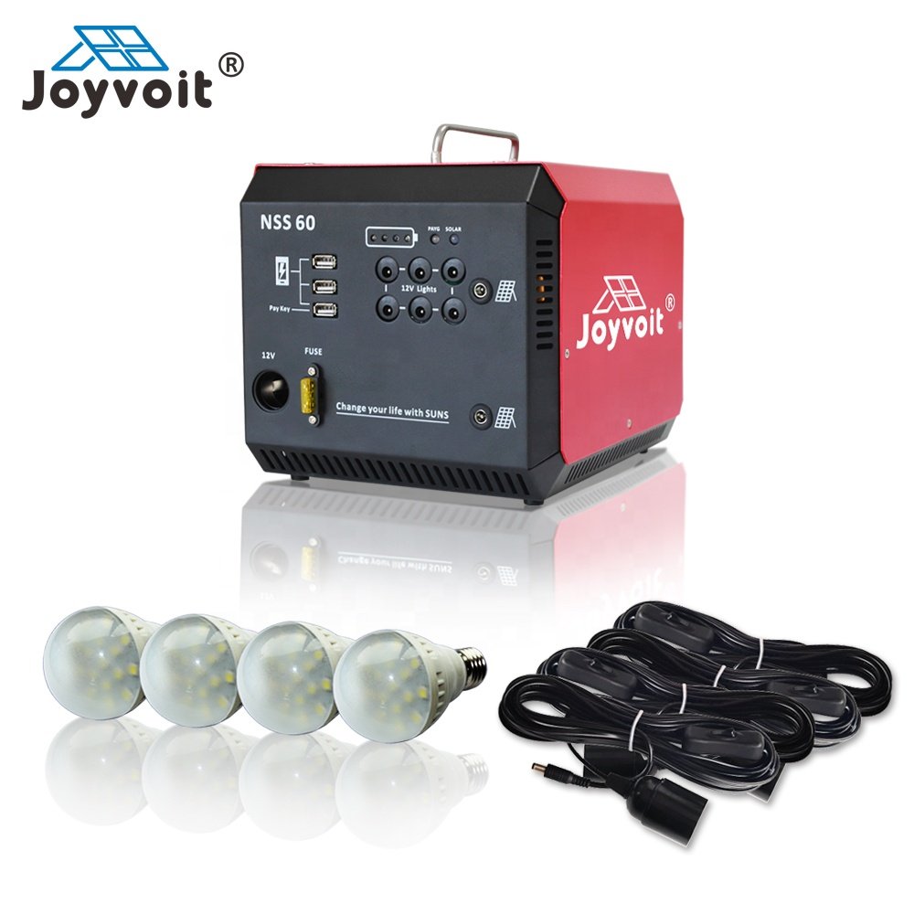 Efficient Solar pay as you go system with LED Bulbs DC12V 60W Solar panel system Off-grid for Africa rural areas