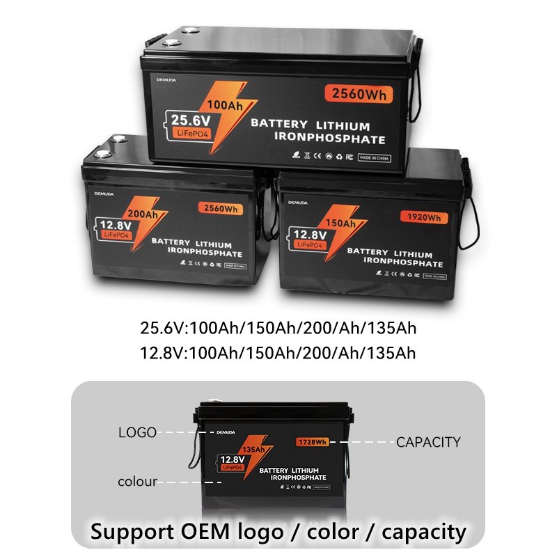 Grade A cell 12V Lifepo4 Battery 200Ah 24V 100Ah 150Ah 300Ah Lithium Ion Batteries With Bms for Solar System