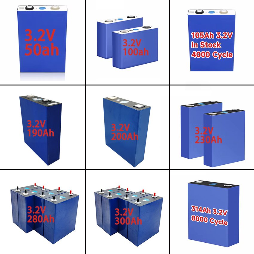 EU GE PL STOCK 3.2v 280Ah Lifepo4 Battery 48v 100Ah 200Ah 304ah 320ah Prismatic Lifepo4 Battery Lithium ion solar batteries Cell