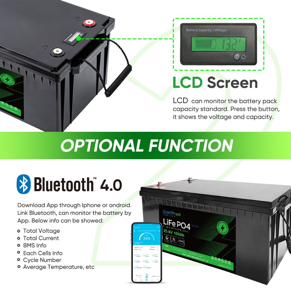 25.6 Volts 100Ah LiFePO4 Batteries 12V 24V 48V 100ah 150ah 200ah Lithium Ion Battery Packs for Solar Golf Cart RV System