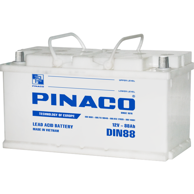 PINACO High Quality DIN88 (12V-88Ah) Dry Charged Automotive Lead Acid Battery for Cars in 2024