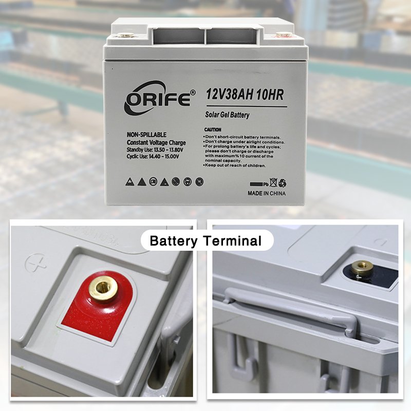 ORIFE Valve Regulated Lead Acid AGM 12v 38ah positive and negative plate lead acid battery