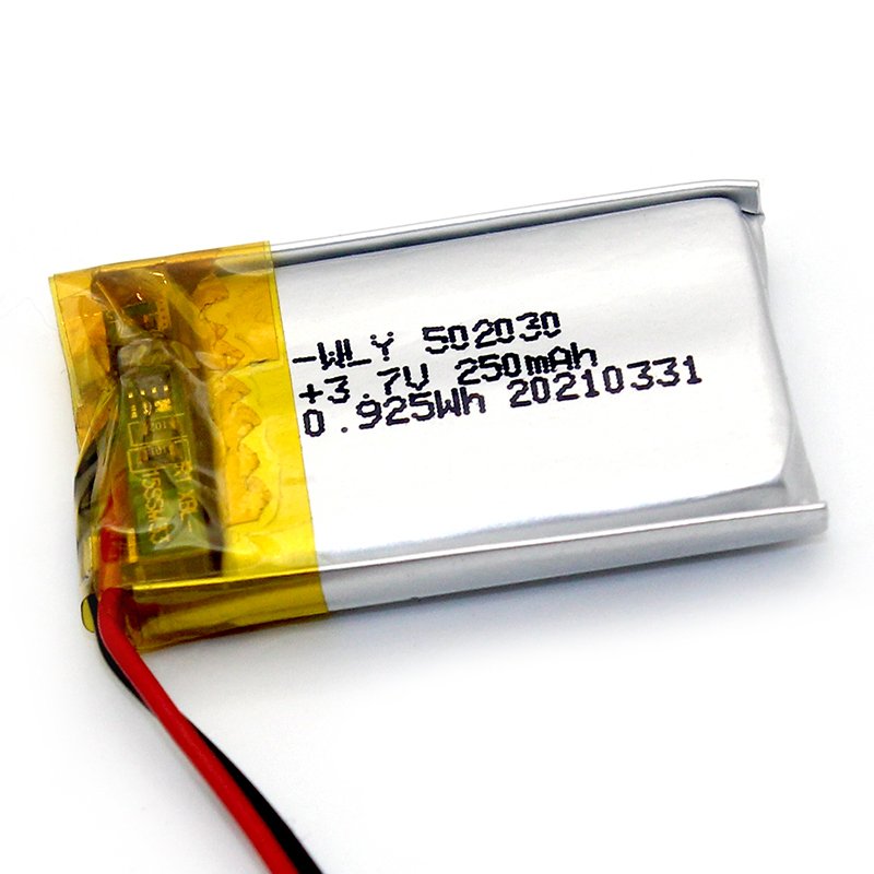 Rechargeable lipo battery 502030 3.7v lithium ion battery 250mah customized battery