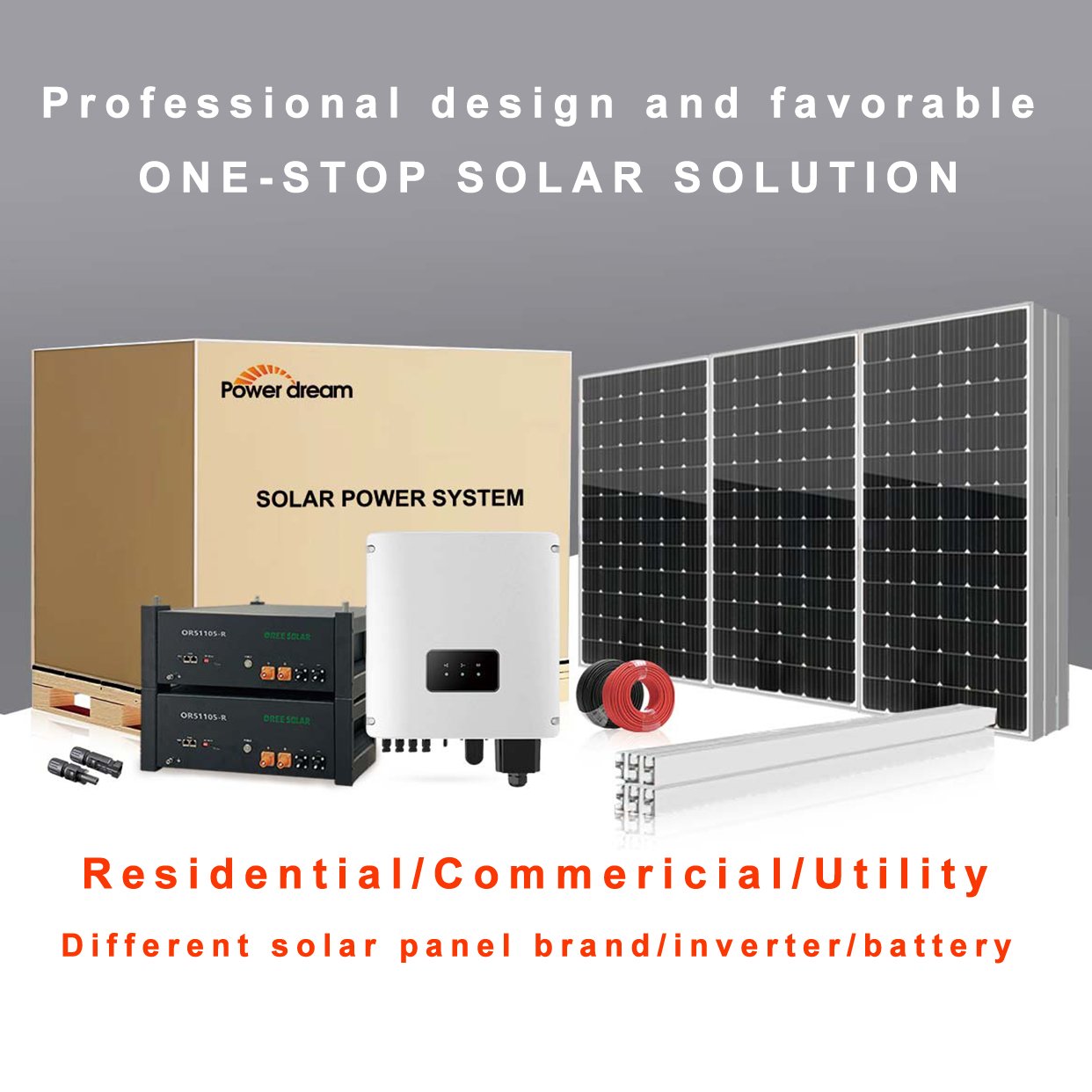 Power Dream Complete Kits Set Full Package 15Kw Solar Energy System With Storage Set