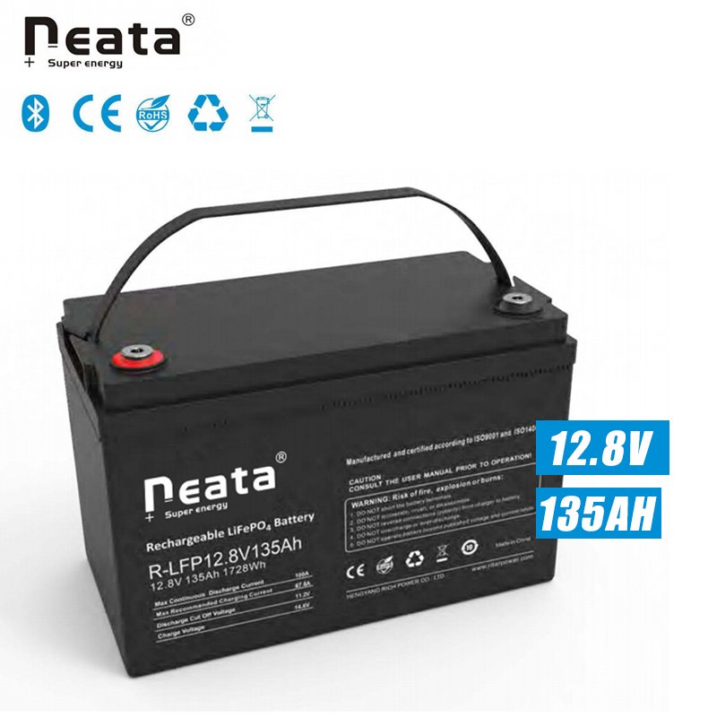 Neata Smart Bluetooth LiFePO4 Smart 12V 135AH Lithium Ion Battery With Mobile Phone App Control