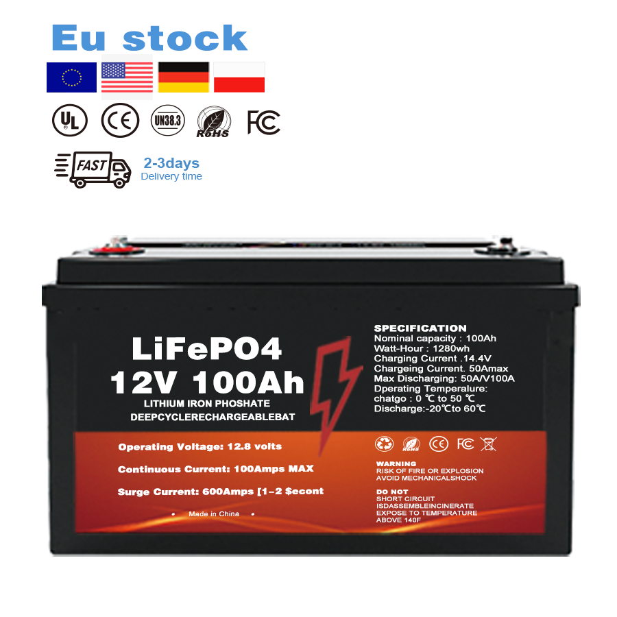 12V 100Ah Solar Lithium Ion Batteries Makers 200Ah LiFePO4 Battery Support in Series/Parallel Widely Used For Solar Home System