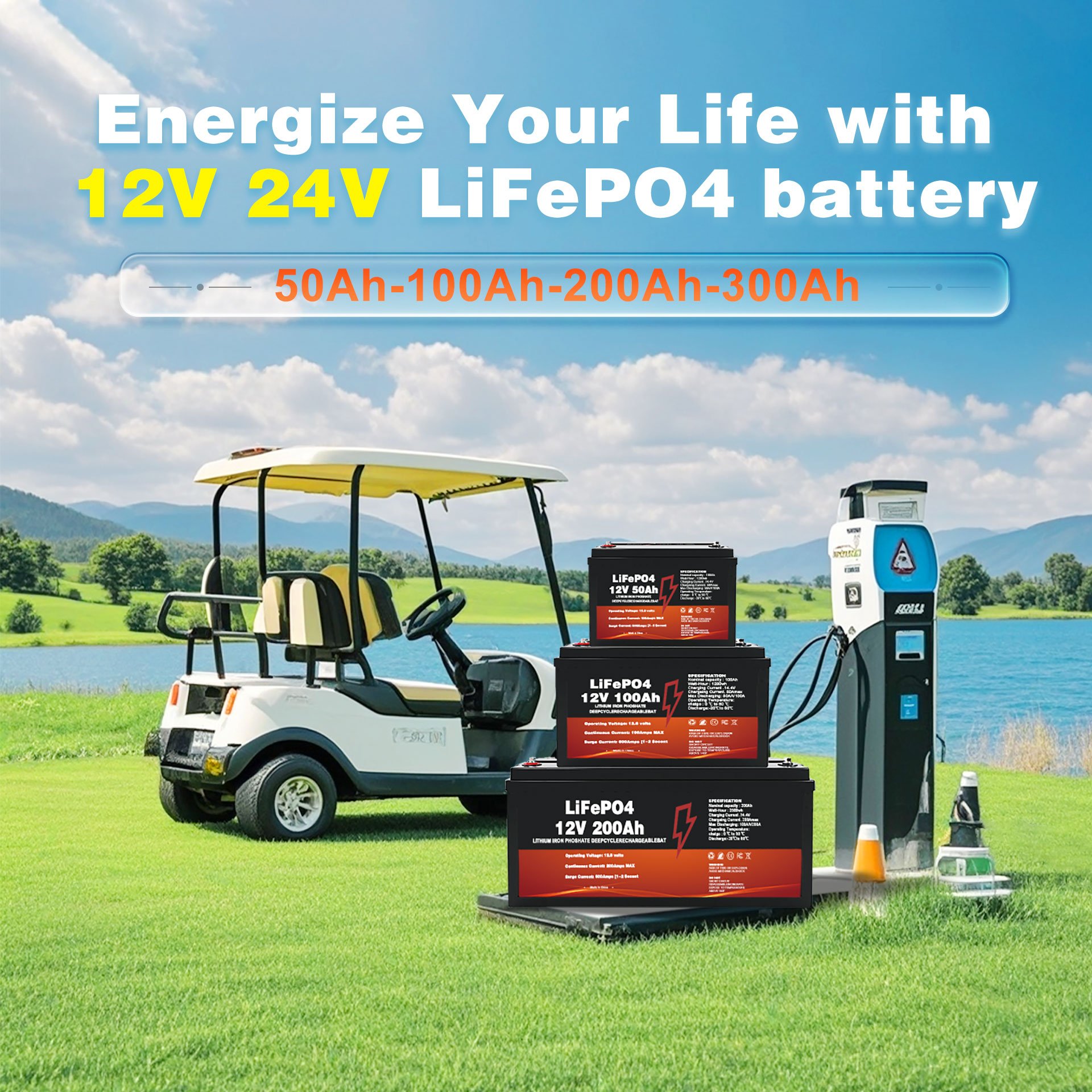 12V 100Ah Solar Lithium Ion Batteries Makers 200Ah LiFePO4 Battery Support in Series/Parallel Widely Used For Solar Home System