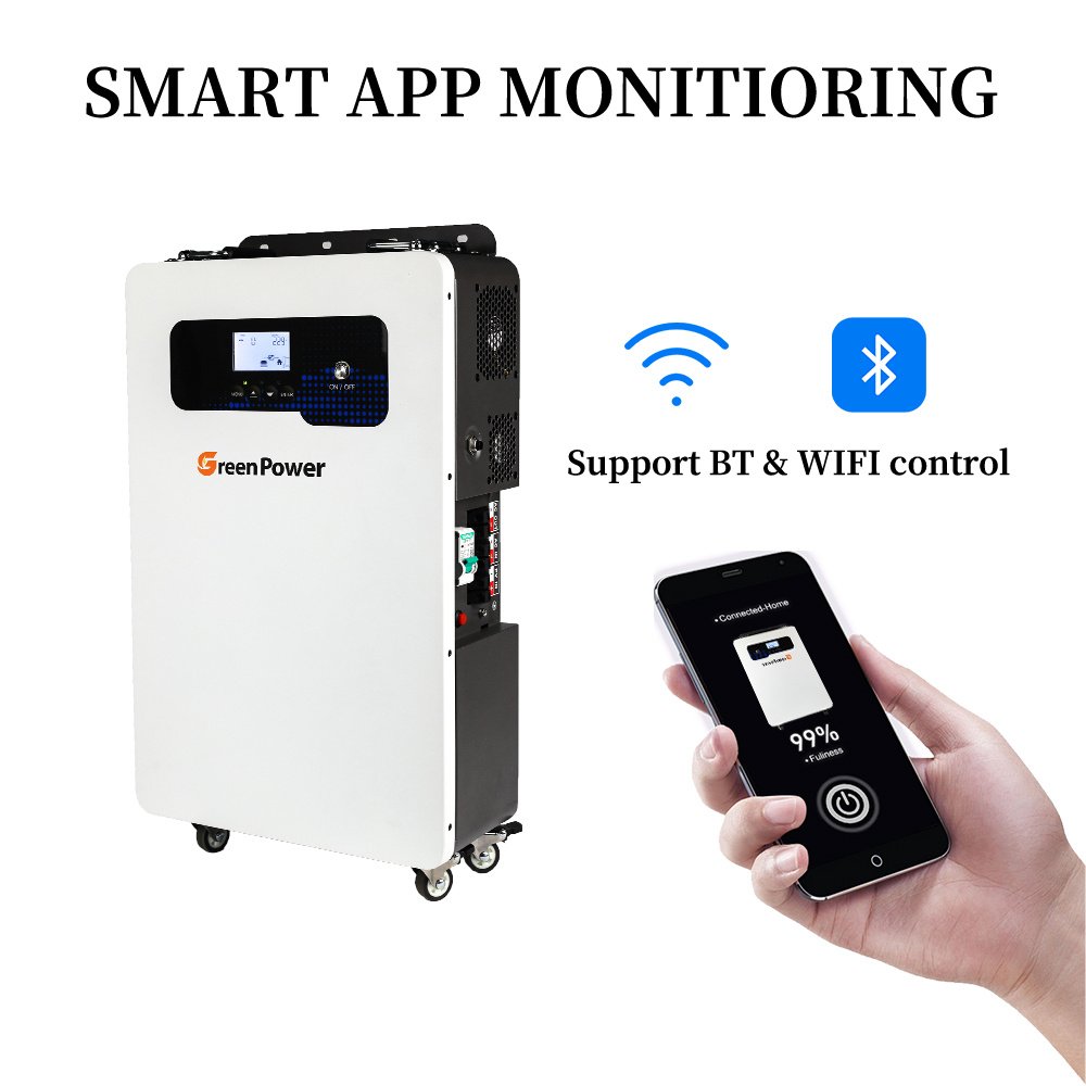 all in one Built in inverter and Lithium 200ah 48V Lifepo4 Battery With Capacity Of 5.12KWH Stand Power solar Energy For Home