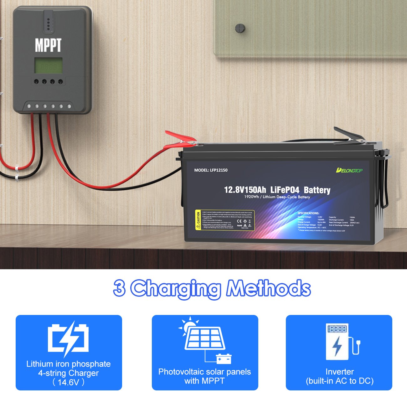 Delongtop Factory Direct Sale In Series Or In Parallel Rechargeable Lithium Ion Battery 12V 12.8V 150ah Lifepo4 Battery
