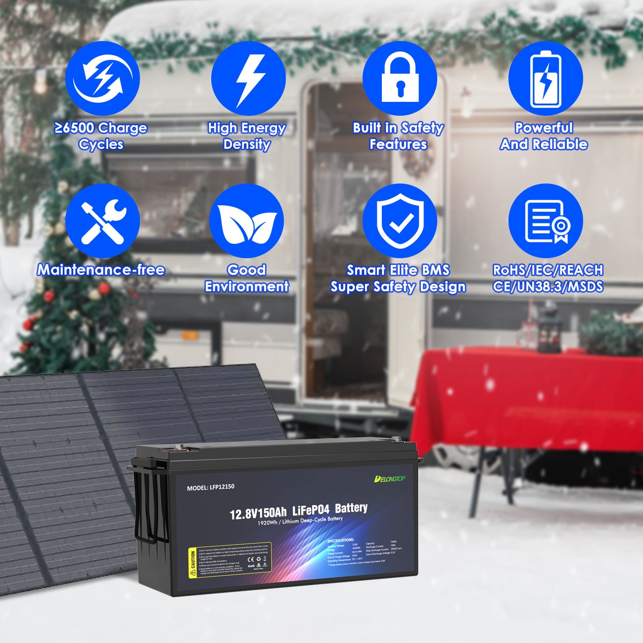 Delongtop Factory Direct Sale In Series Or In Parallel Rechargeable Lithium Ion Battery 12V 12.8V 150ah Lifepo4 Battery