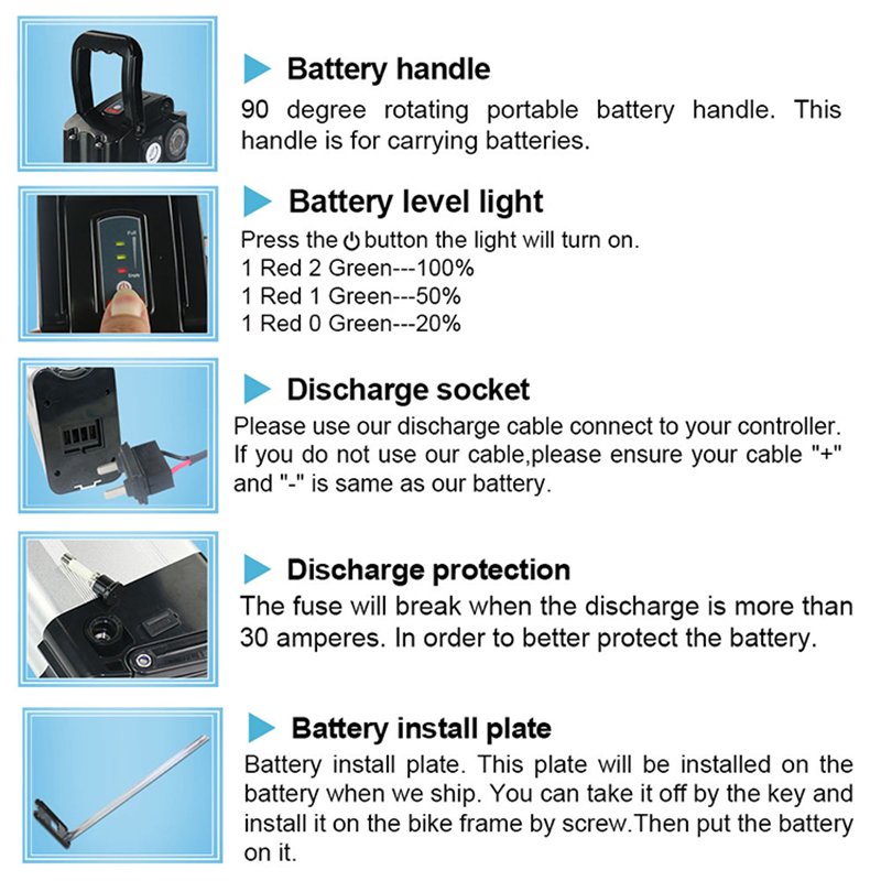 72v 52v lifepo4 pack lithium ion battery silvery fish 36v 48v 16ah electric bicycle e-bike e bike ebike battery