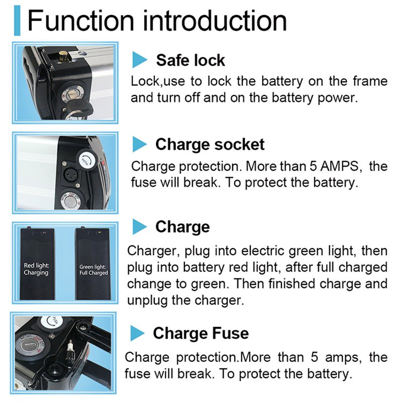 72v 52v lifepo4 pack lithium ion battery silvery fish 36v 48v 16ah electric bicycle e-bike e bike ebike battery