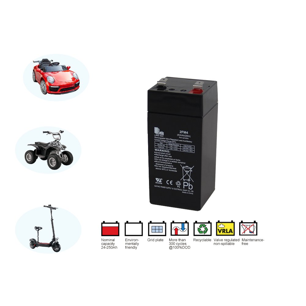deep cycle high quality 4V 4Ah 2FM4 electrical toy car lead acid battery for OEM