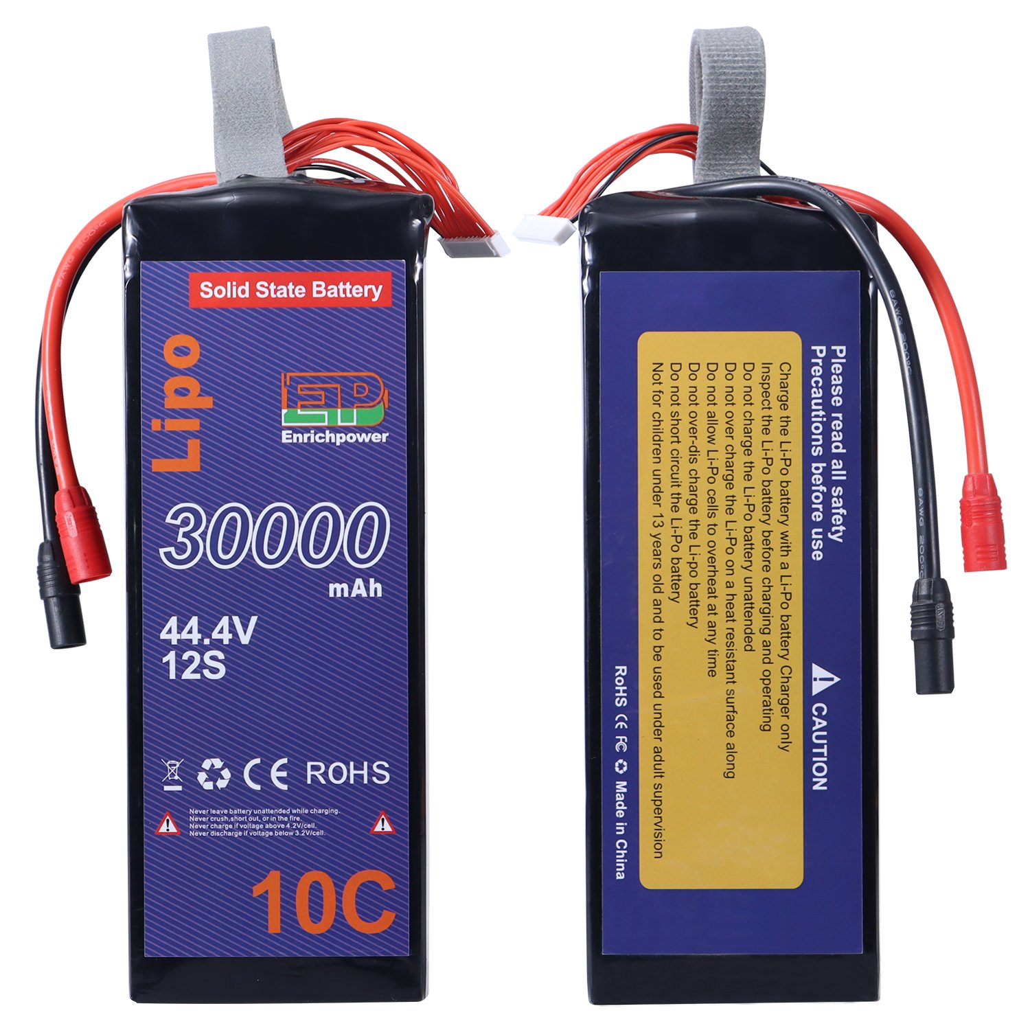 EP New Technology 12S 10C 30000mah Semi Solid State Lithium ion Battery 44.4V for Fixed-Wing Drones