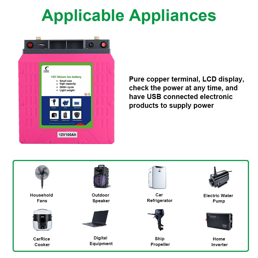 Kaimeiwei battery wholesale 12 volt Portable 12V 40Ah rechargeable lithium ion battery with charger