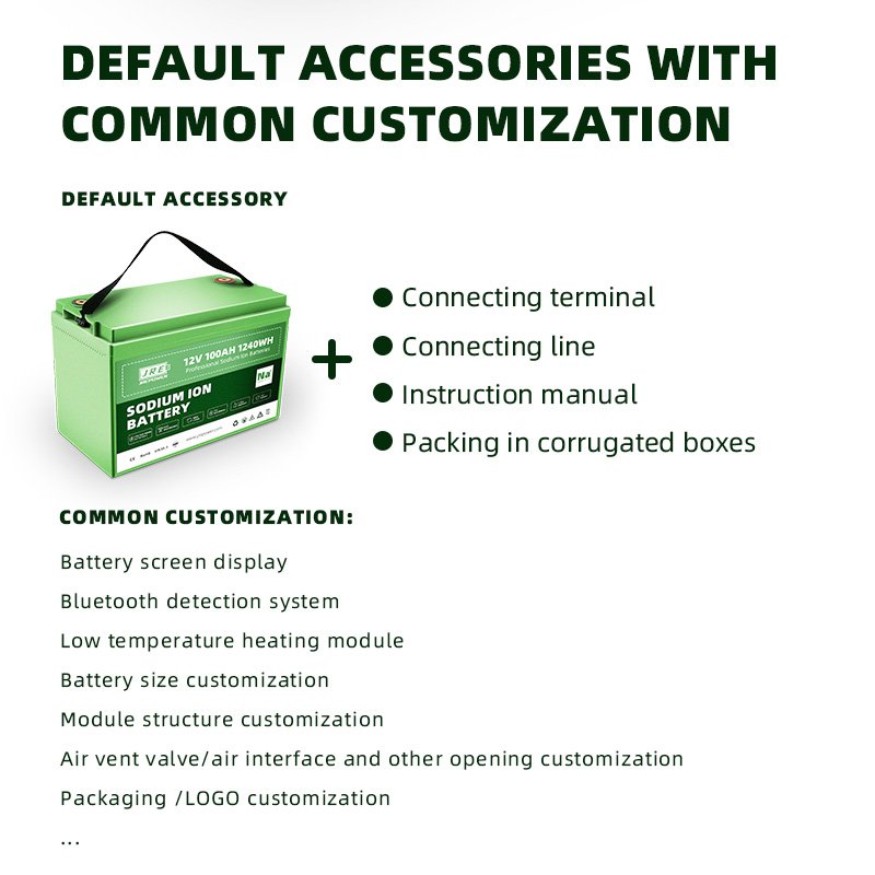 12v 100ah SIB Sodium Ion battery Na+ 12v 100ah battery Grade A High Quality 12 Volt Odm Oem For Rv Marine Energy
