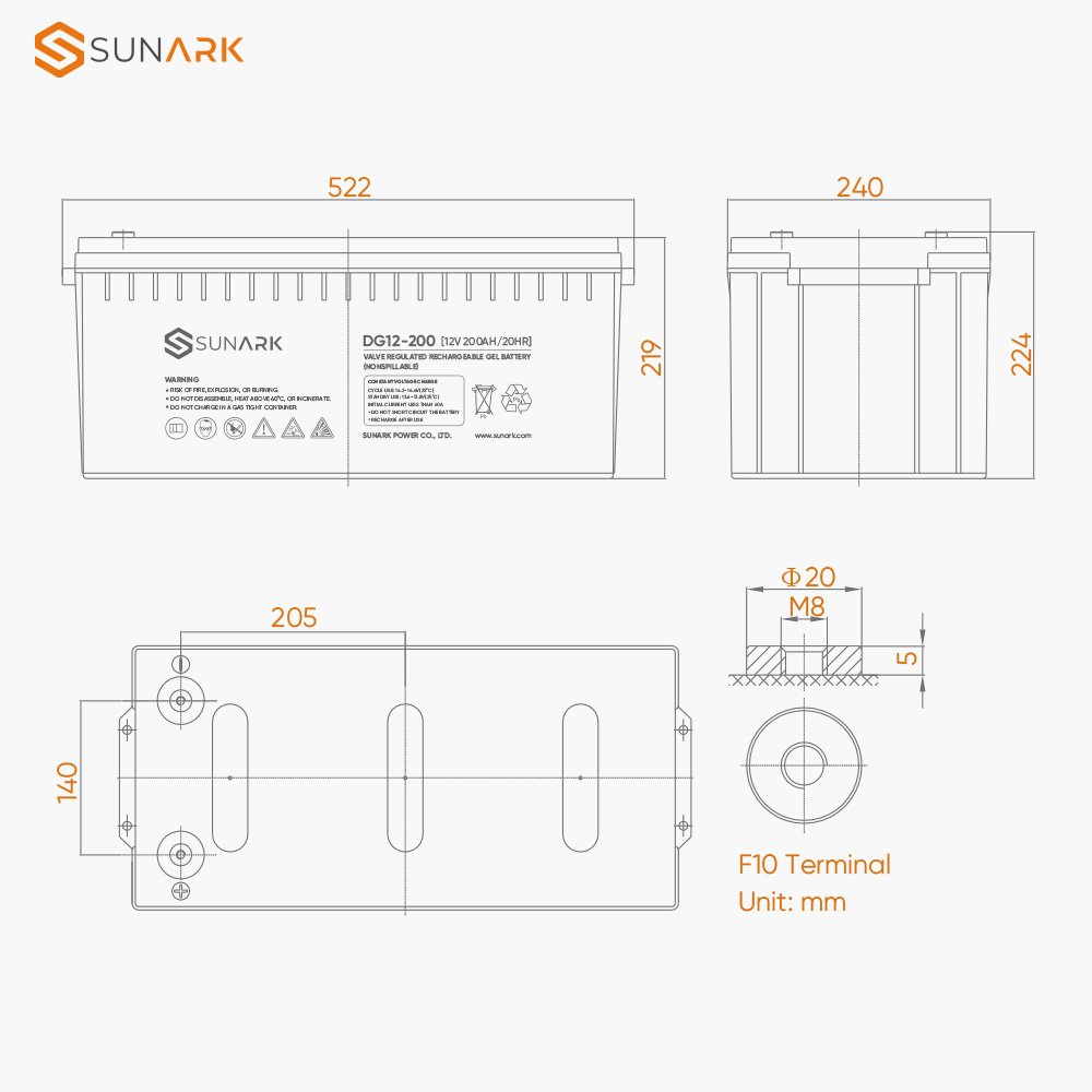 Ritar Gel Solar Storage Battery 12V 150Ah 200Ah Deep Cycle Lead Acid Batteries Solare Batterie For House