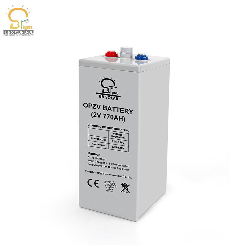 BR SOLAR maintenance free battery Long life Storage Deep cycle OPZV 2V 1000Ah 1500ah 2000AH 3000AH tubular Lead Acid Battery