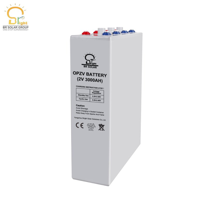 BR SOLAR maintenance free battery Long life Storage Deep cycle OPZV 2V 1000Ah 1500ah 2000AH 3000AH tubular Lead Acid Battery