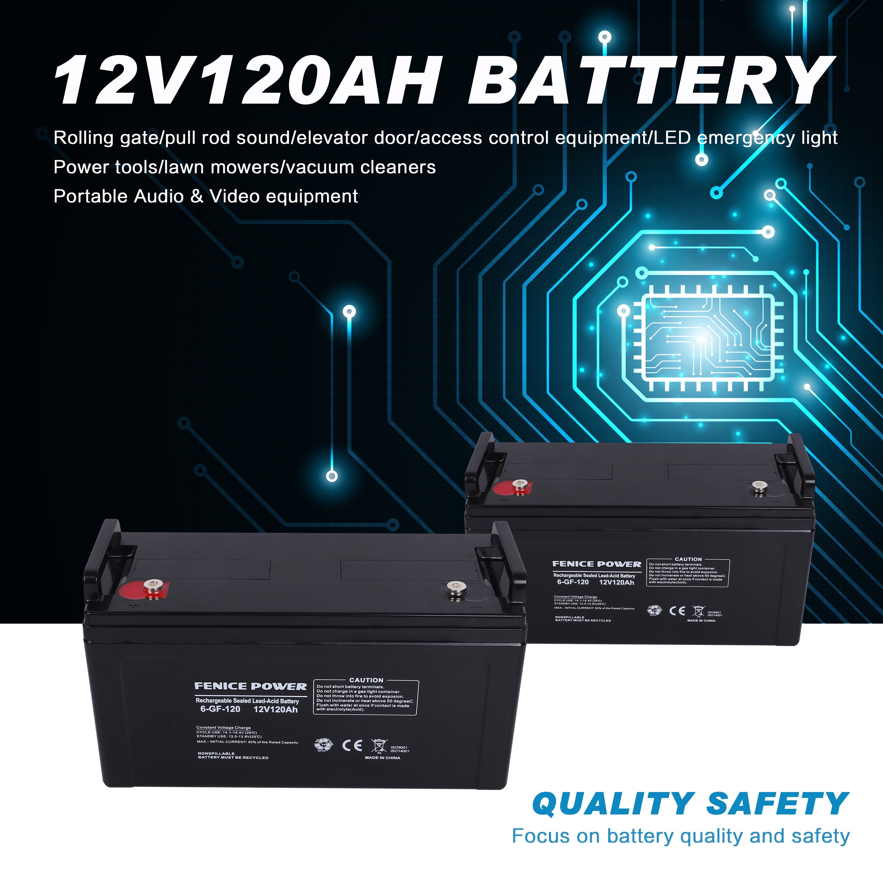 Lead acid battery 12v 120AH ups battery for Online UPS long backup
